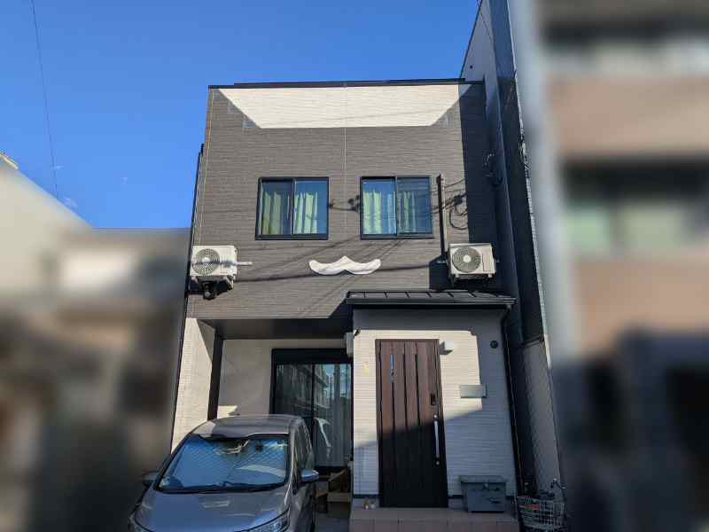 わざと猫の顔にしている家