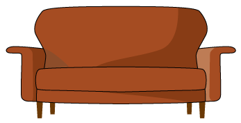 茶色のソファ