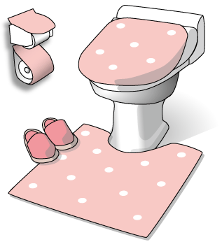 ピンク色のトイレのアイテム