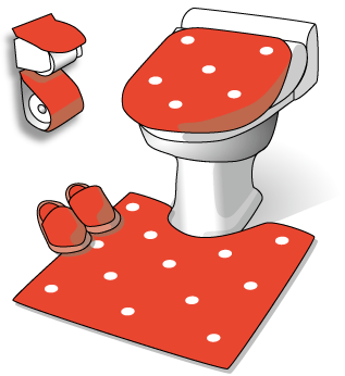 赤色のトイレ