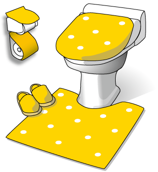 黄色のトイレのアイテム